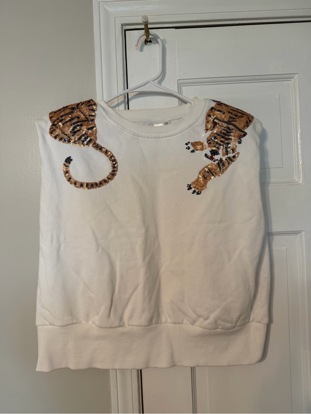 Queen of Sparkles Sequin Tiger Women's Top